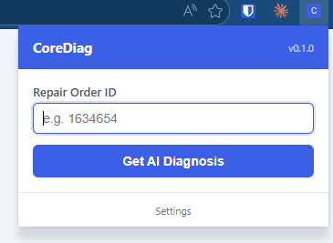 AxleOS toolbar popup